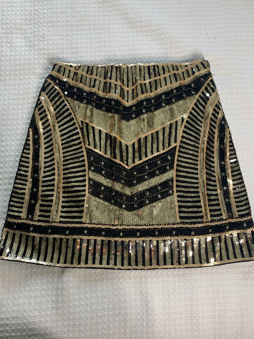 Haute Rogue sequin mini skirt black and gold size medium